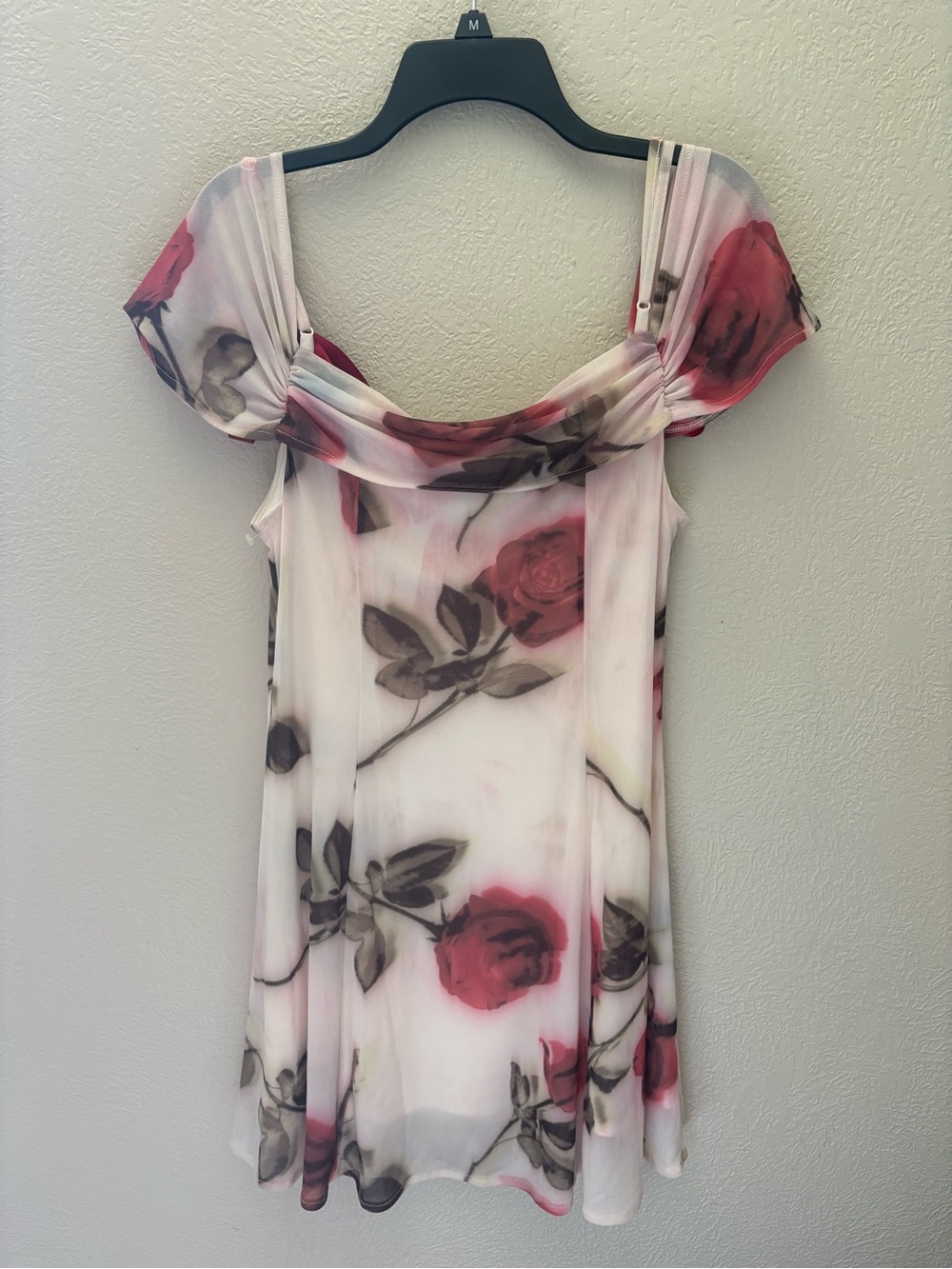 Kimchi Blue White Floral Mini Dress with Red Accents - Picture 3 of 8
